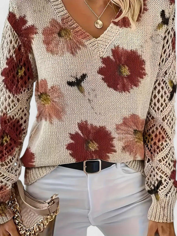 Bronwen | Suéter Floral de Calados
