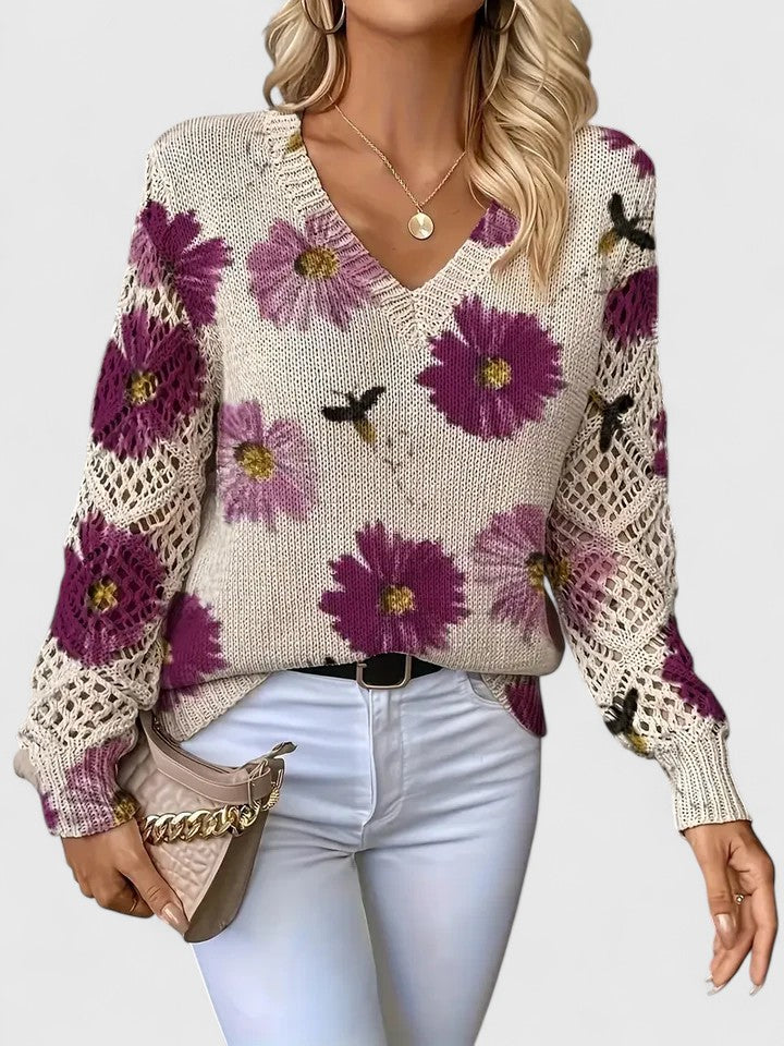 Bronwen | Suéter Floral de Calados