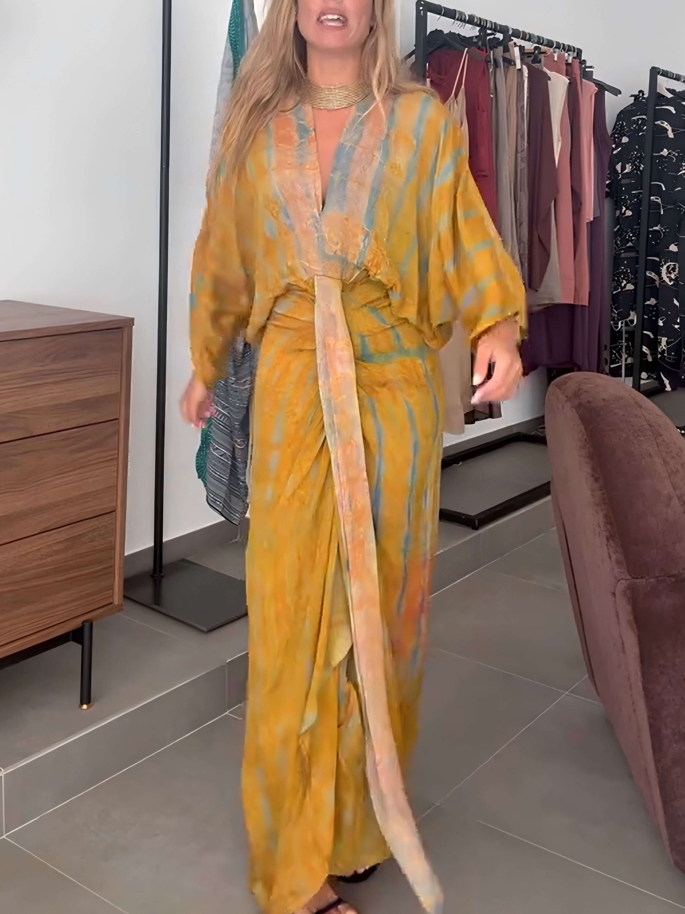 Vestido Estampado estilo Kimono