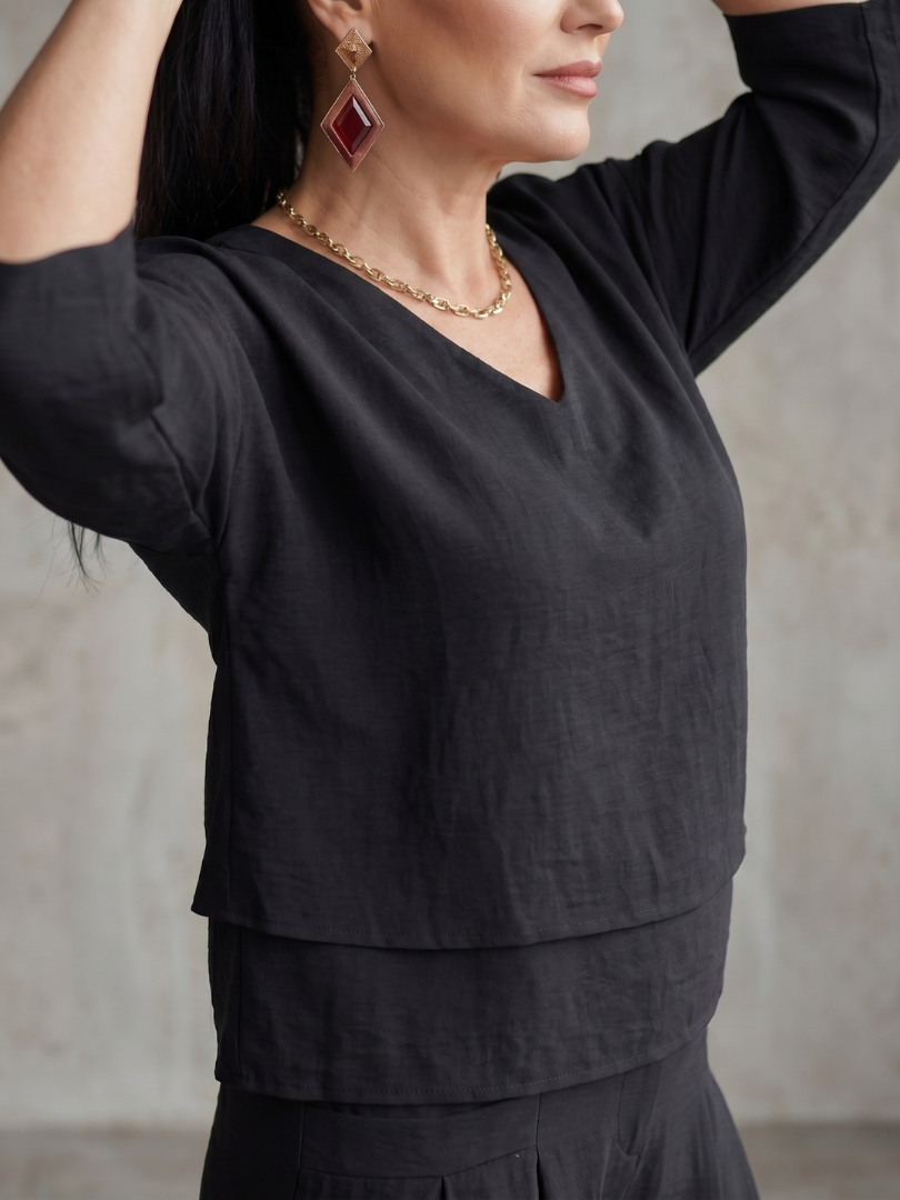 River™ | Conjunto top de capas y pantalón ancho