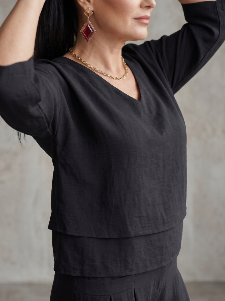 River™ | Conjunto top de capas y pantalón ancho