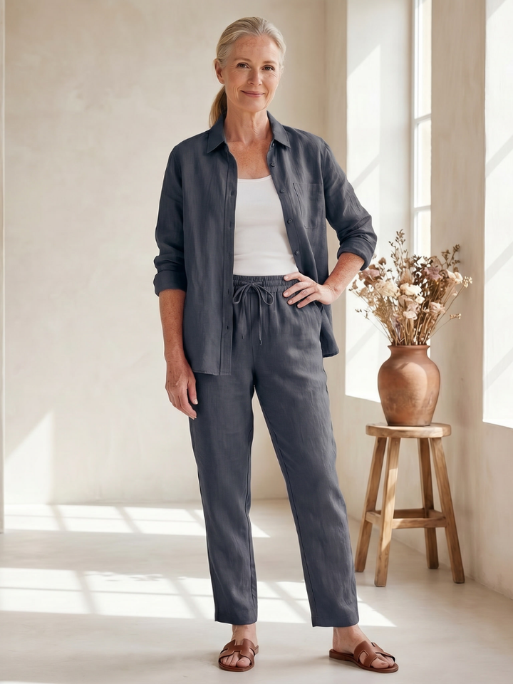 Noor™ | Conjunto camisa y pantalón tapered