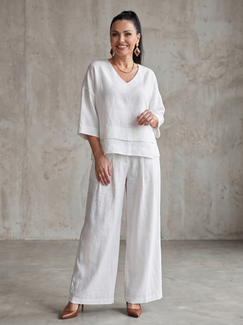 River™ | Conjunto top de capas y pantalón ancho