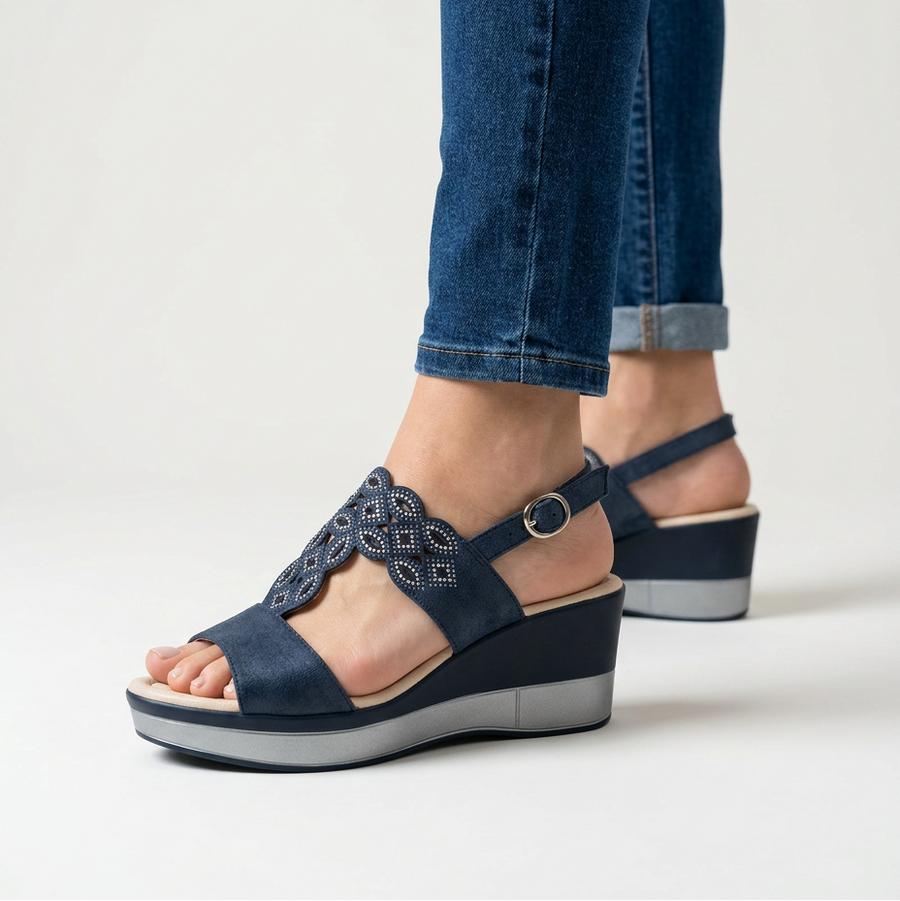 Rachele  - Sandalo comodo donna con zeppa
