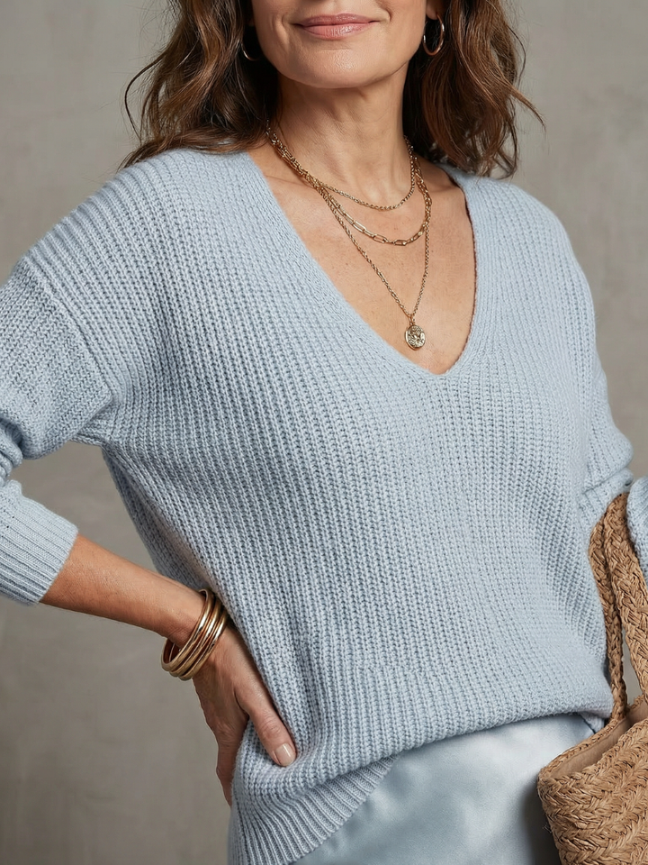 Luciana™ | Conjunto de suéter de punto y falda satinada al bies