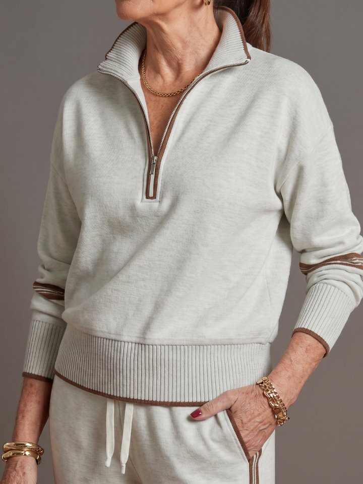 Rain™ | Conjunto cremallera cuello y pantalón ancho