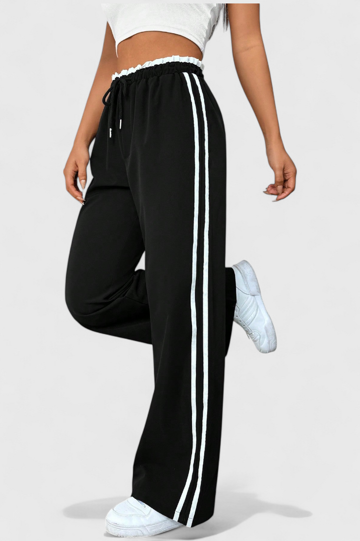 Pantalones Deportivos de Pierna Ancha Alanys con Detalle Lateral