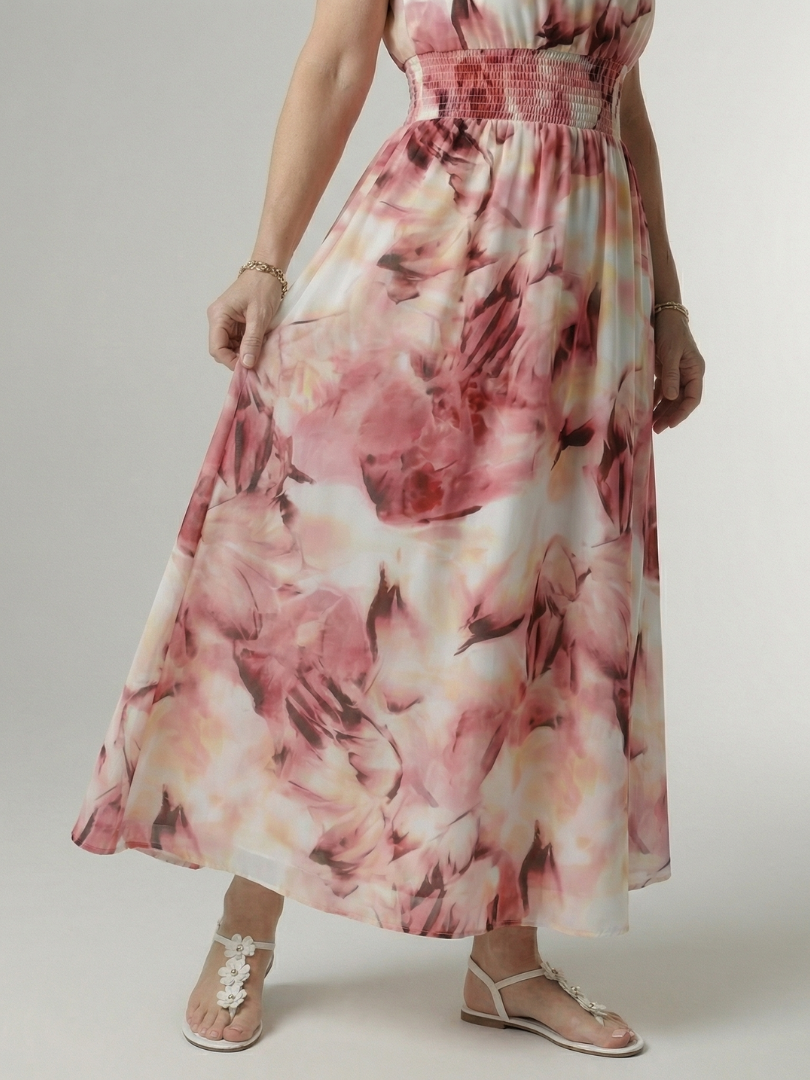 Sylin | Vestido Midi con Cuello Halter Arrugado