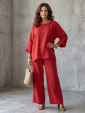 Prue™ | Conjunto túnica oversize y pantalón ancho