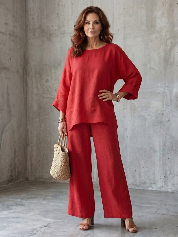 Prue™ | Conjunto túnica oversize y pantalón ancho