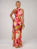 Elisabetta | Vestido Maxi con Estampado Floral y Cuello Halter