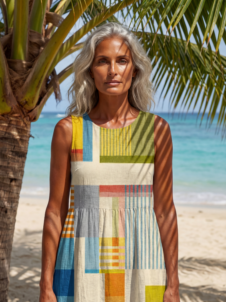 Esme - Vestido Midi Colorido Casual