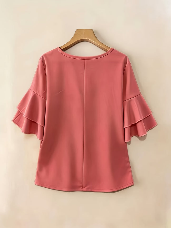 Clara™ | Blusa Fluida de Manga Volante