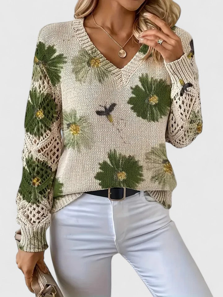 Bronwen | Suéter Floral de Calados