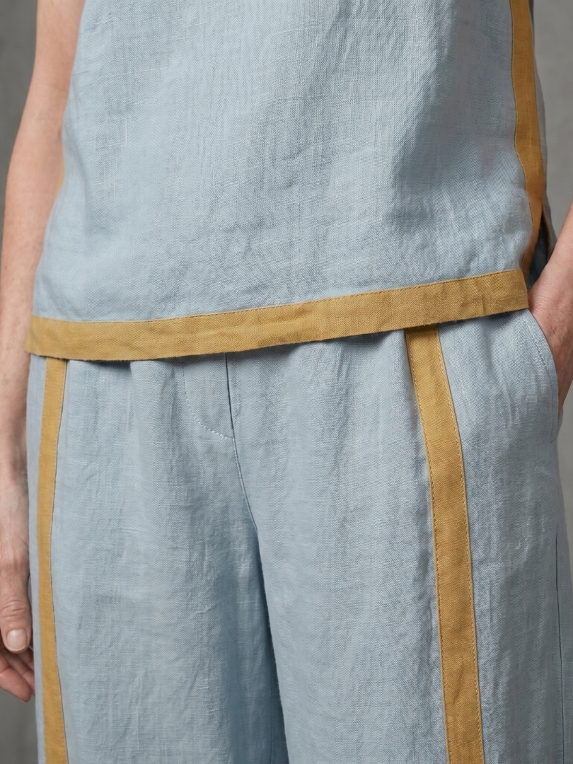 Inara™ | Conjunto de top sin mangas y pantalón de pernera ancha con detalle en contraste
