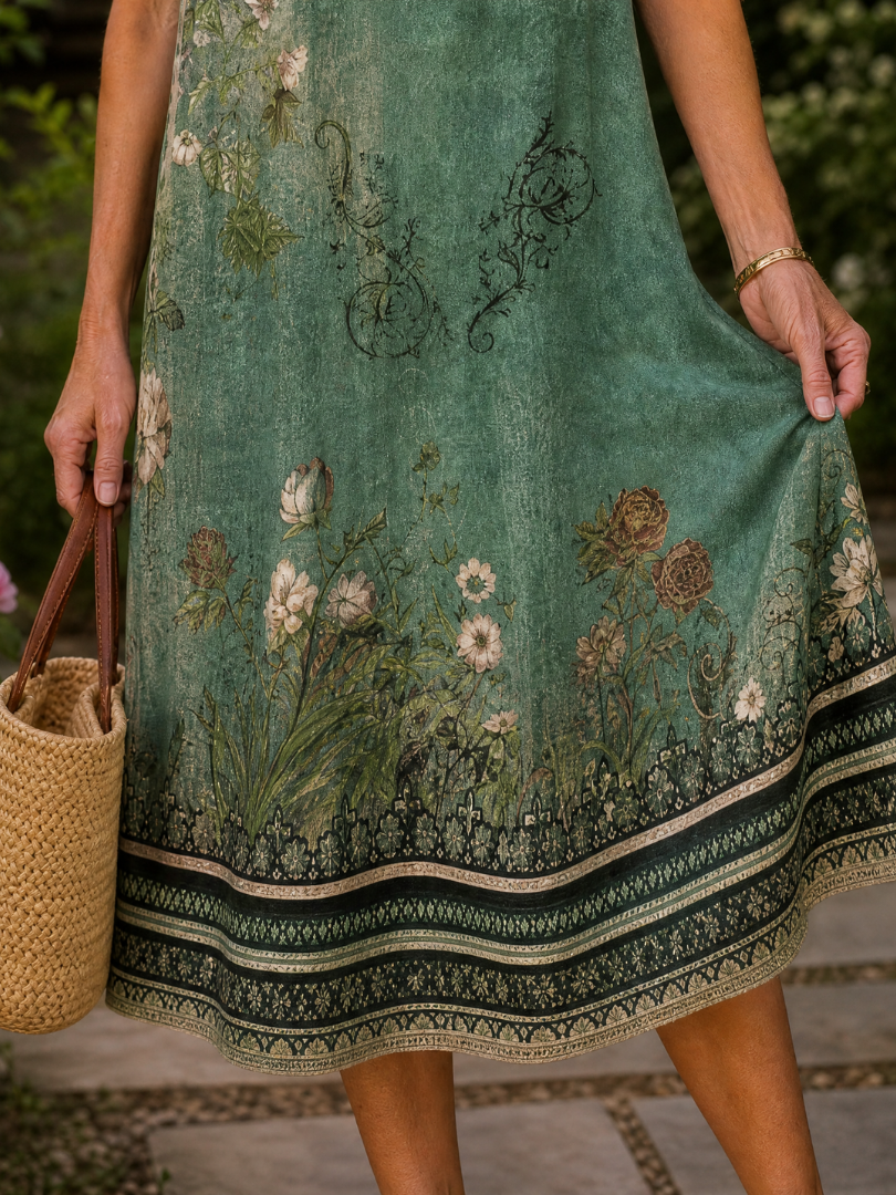 Clara | Midi Floral Manga Corta