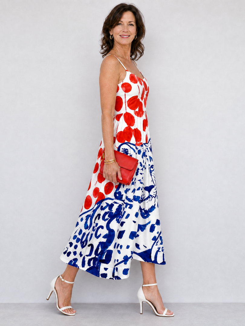 Zarelia | Vestido Midi con Estampado Gráfico de Leopardo