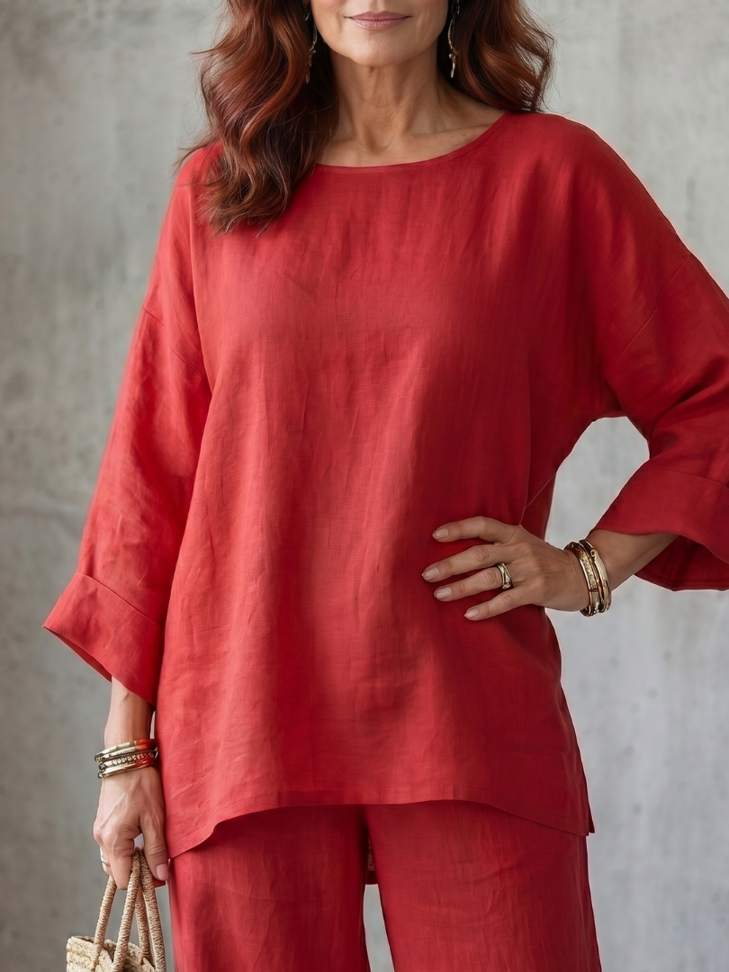 Prue™ | Conjunto túnica oversize y pantalón ancho