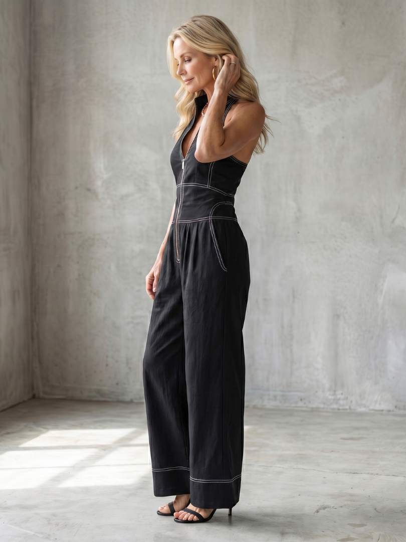 Dara™ | Mono con cremallera y costuras en contraste