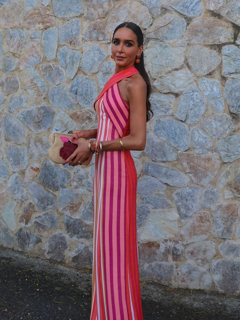 Vestido con tirantes de franjas Sunset Samba Cross-Halter