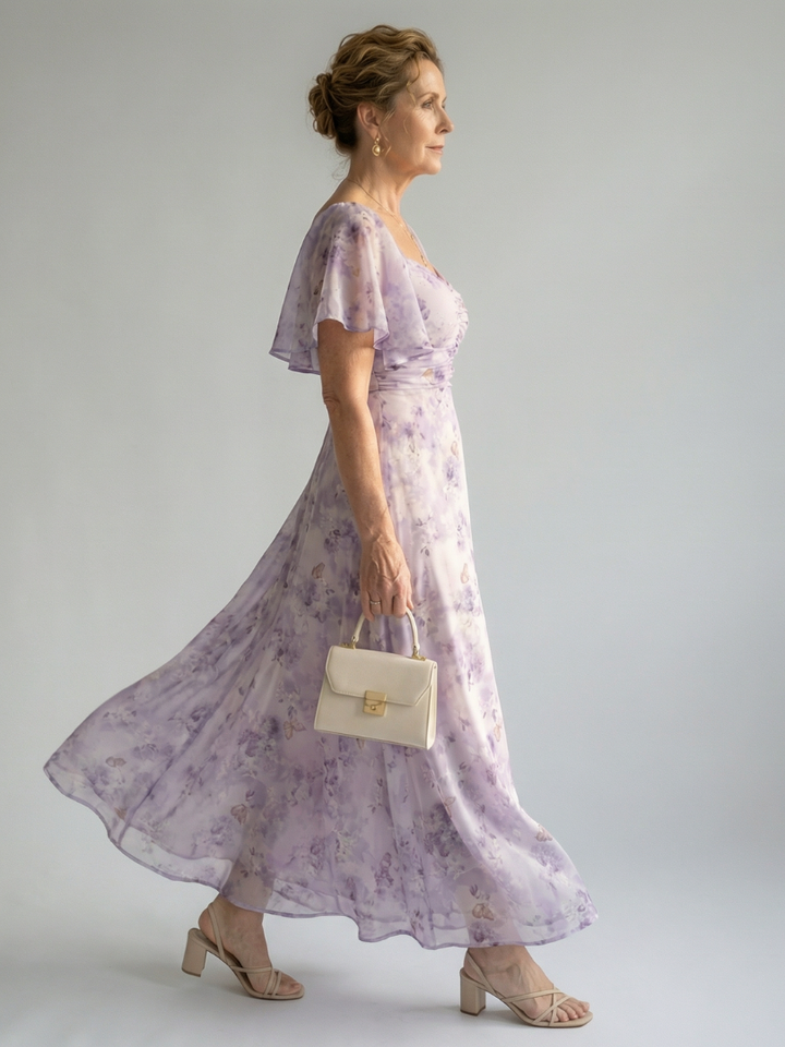 Vaelis | Vestido Midi con Mangas de Volante