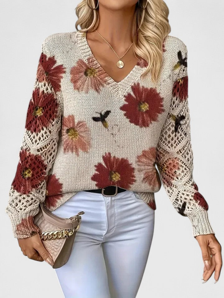 Bronwen | Suéter Floral de Calados