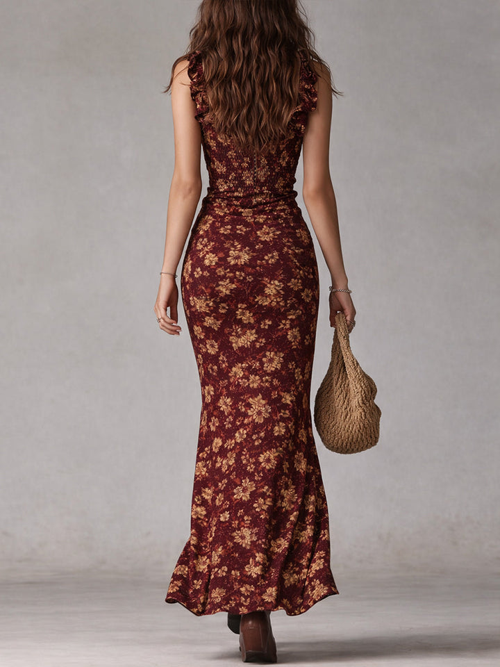 Calista™ – Vestido Maxi Boho con Volantes y Abertura