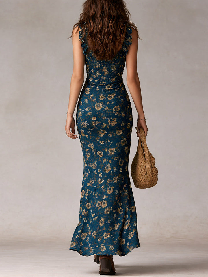 Calista™ – Vestido Maxi Boho con Volantes y Abertura