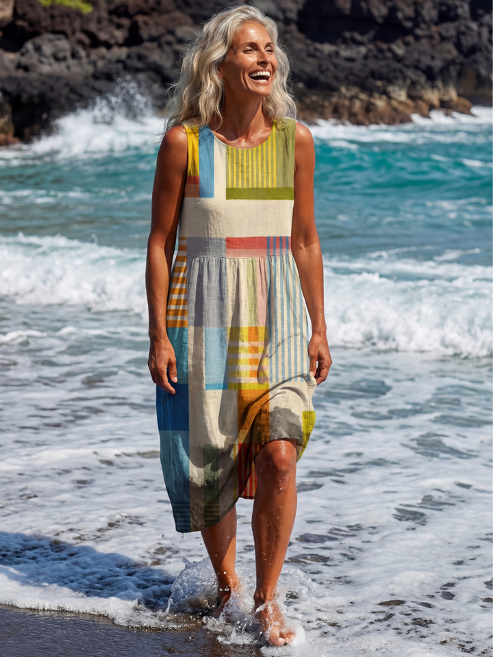 Esme - Vestido Midi Colorido Casual