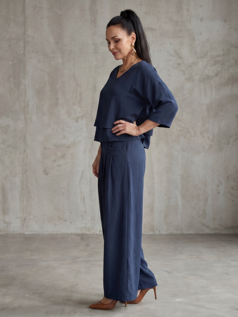 River™ | Conjunto top de capas y pantalón ancho