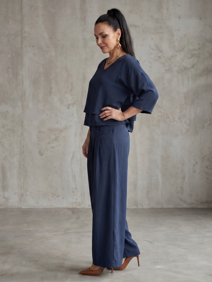 River™ | Conjunto top de capas y pantalón ancho