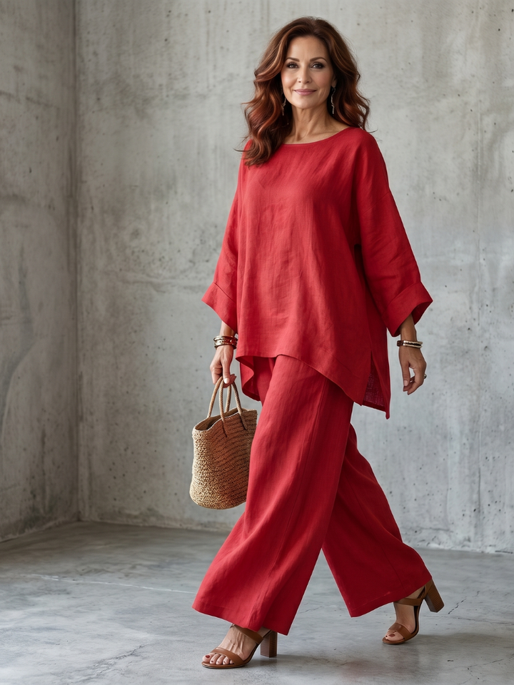 Prue™ | Conjunto túnica oversize y pantalón ancho