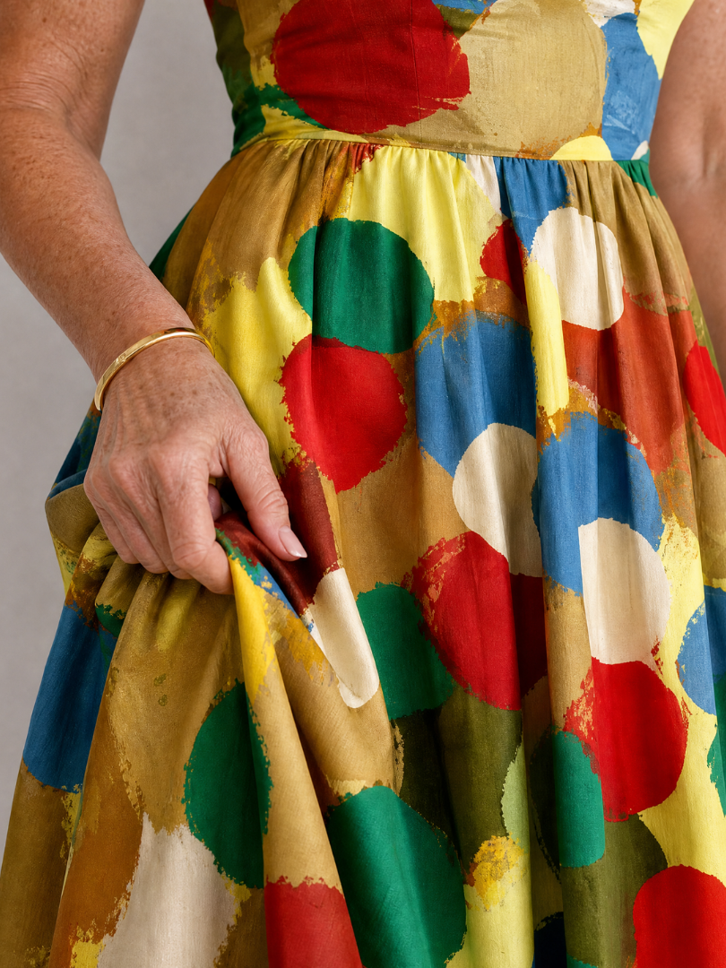 Xandria | Vestido Midi con Estampado de Lunares