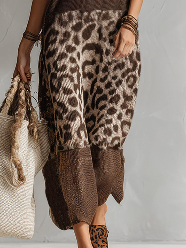 Amelia™ | Vestido Midi de Punto Leopardo