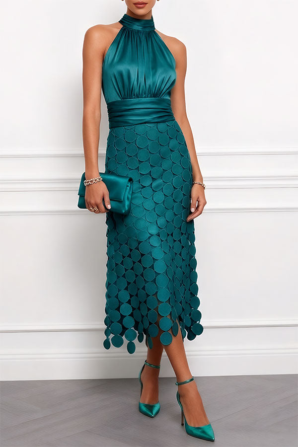 Elegante vestido midi Céline para ceremonias