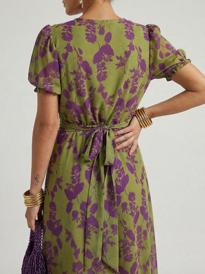 Virel™ | Vestido Midi Floral Fluido
