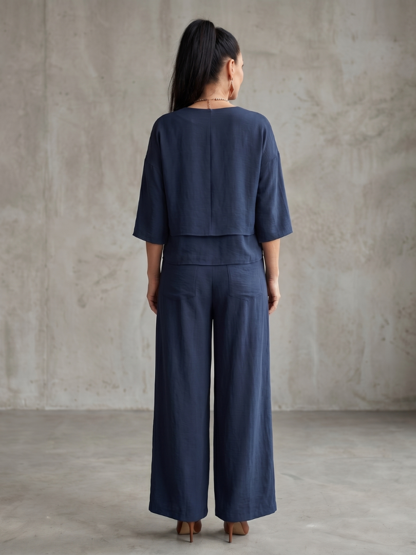 River™ | Conjunto top de capas y pantalón ancho