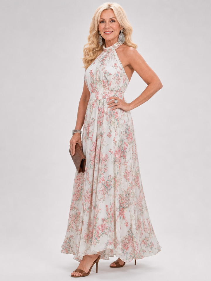 Guinevere | Vestido Midi con Estampado Floral y Falda Fluida