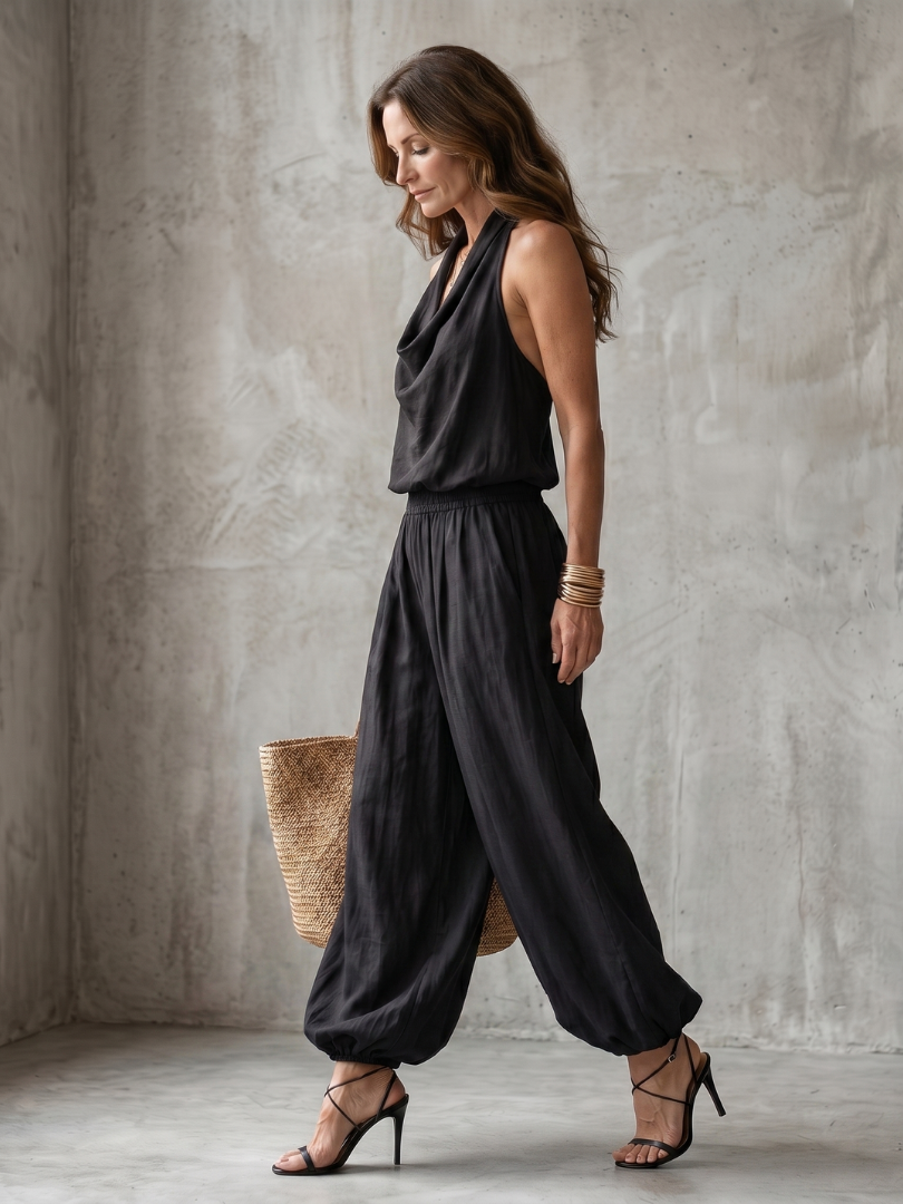 Yvaine™ | Conjunto top drapeado y pantalón ancho