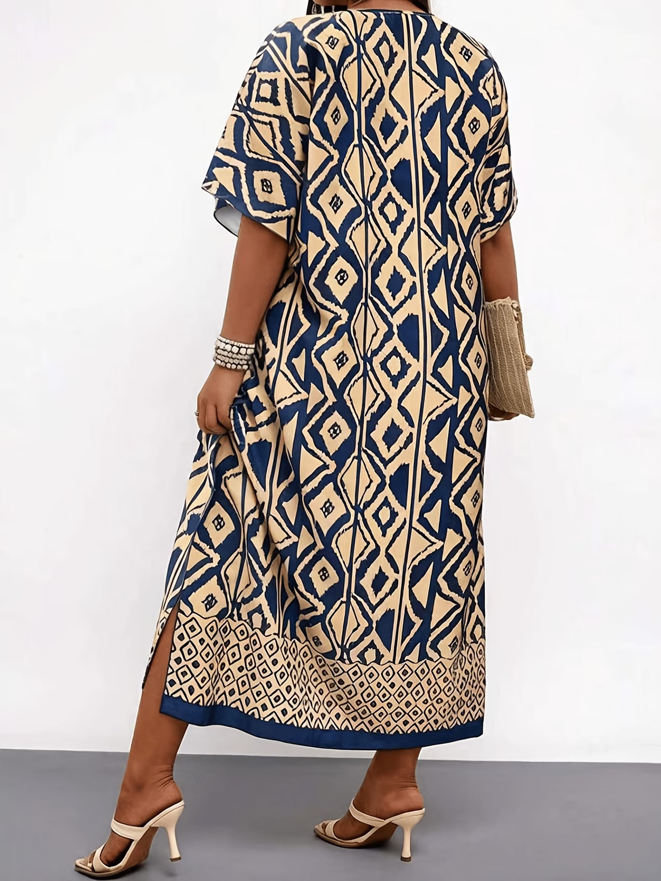 Valeria™ | Vestido Midi Holgado con Estampado Geométrico