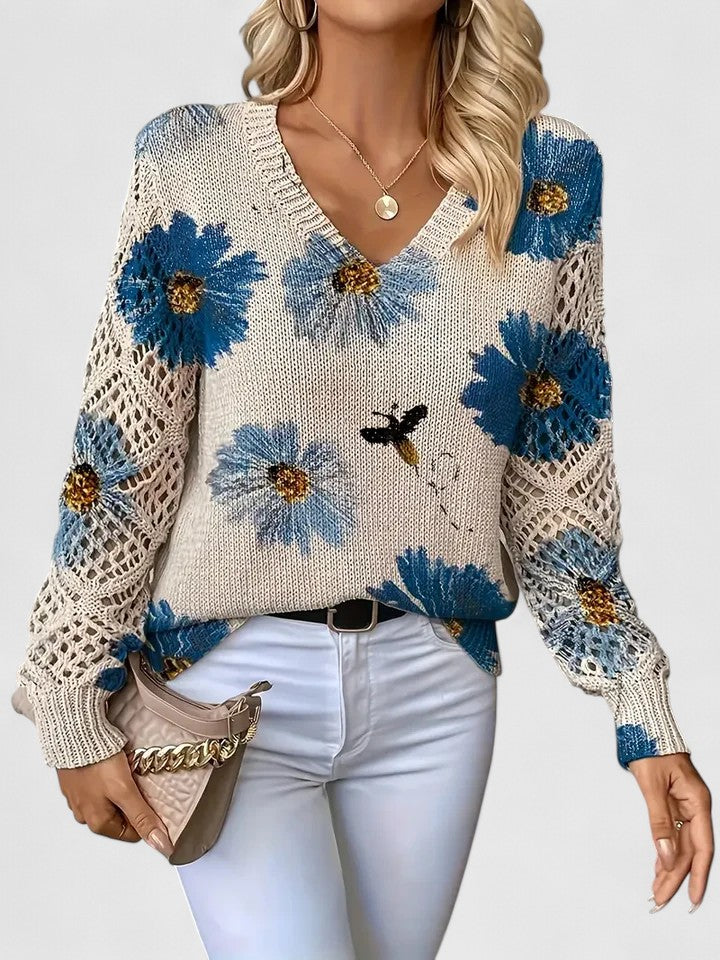 Bronwen | Suéter Floral de Calados