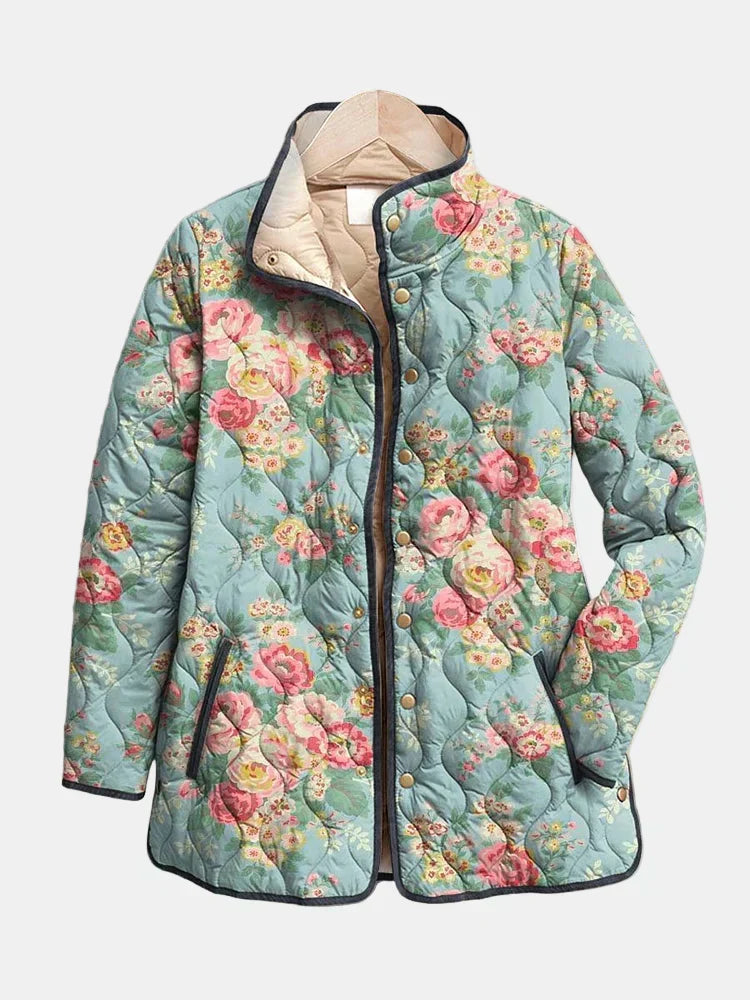 Elara | Quilted Floral Print Jacket