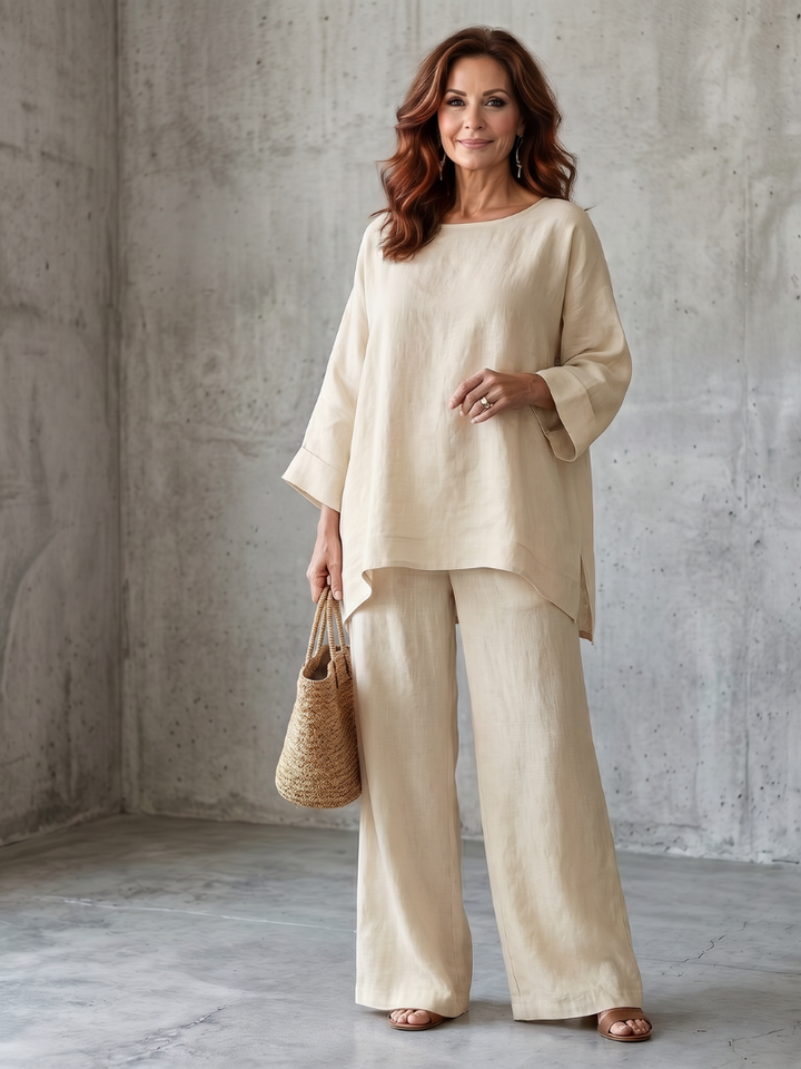 Prue™ | Conjunto túnica oversize y pantalón ancho
