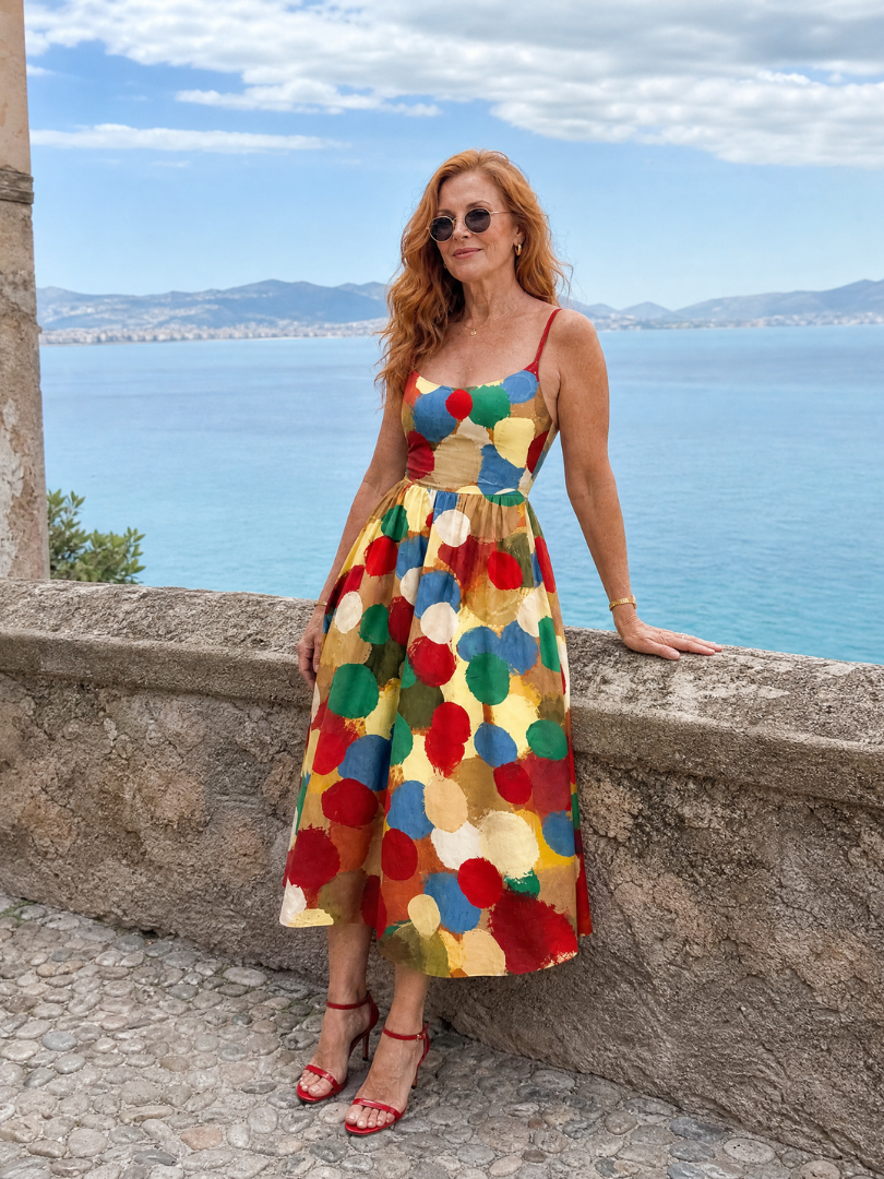 Xandria | Vestido Midi con Estampado de Lunares