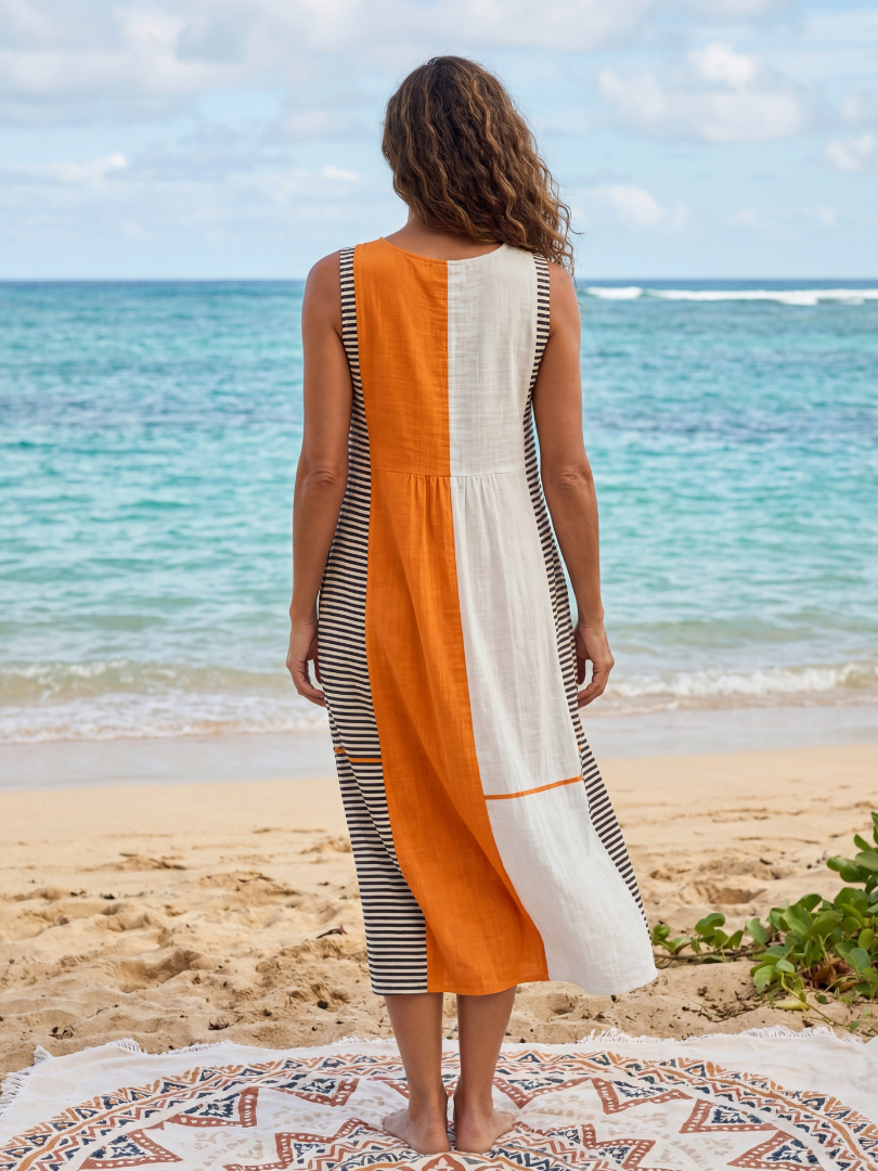 Owen - Vestido Midi Casual Rayado