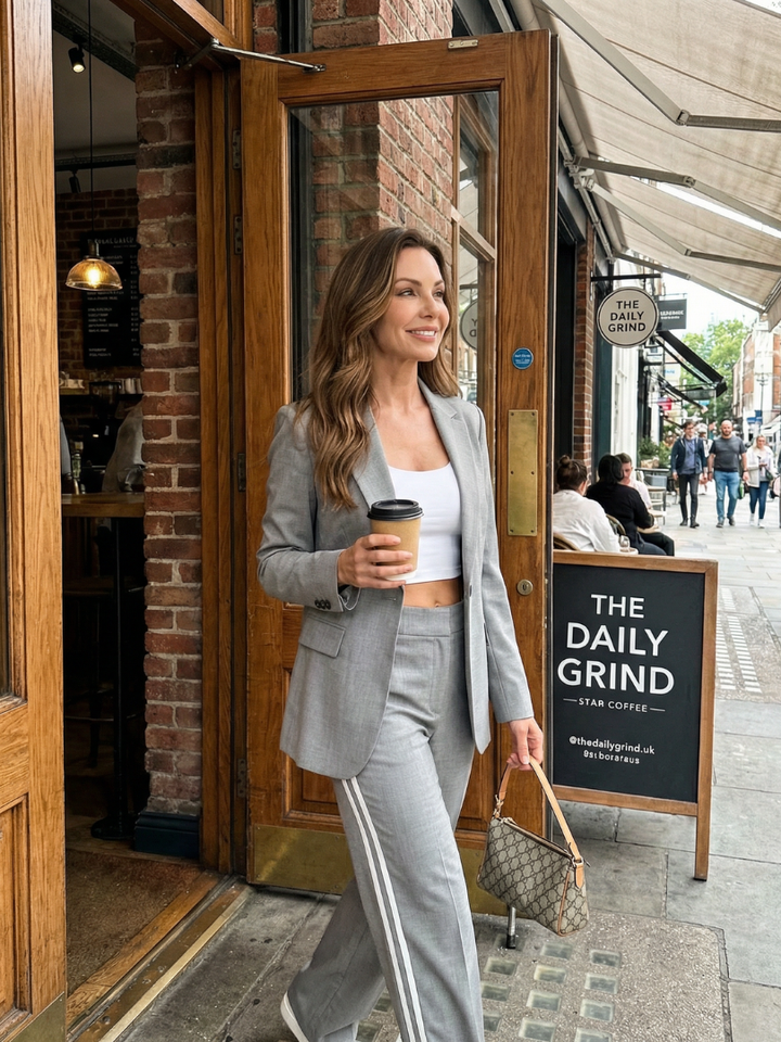Kaya™ | Conjunto blazer y pantalón con raya lateral