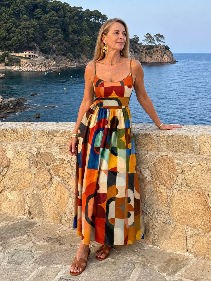 Zoraline | Vestido Midi de Estampado Geométrico