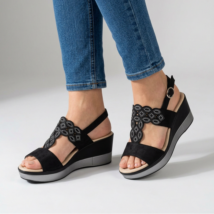 Rachele  - Sandalo comodo donna con zeppa