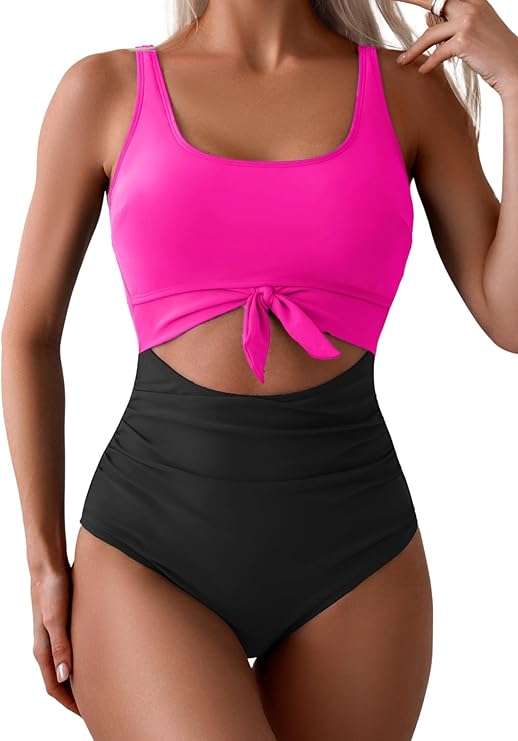 Traje de Baño de Una Pieza con Cintura Ajustable