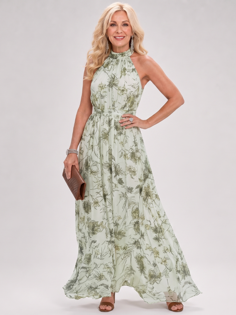 Guinevere | Vestido Midi con Estampado Floral y Falda Fluida